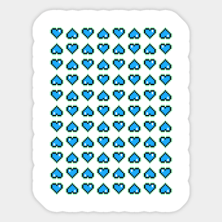 8bit hearts (blue) Sticker